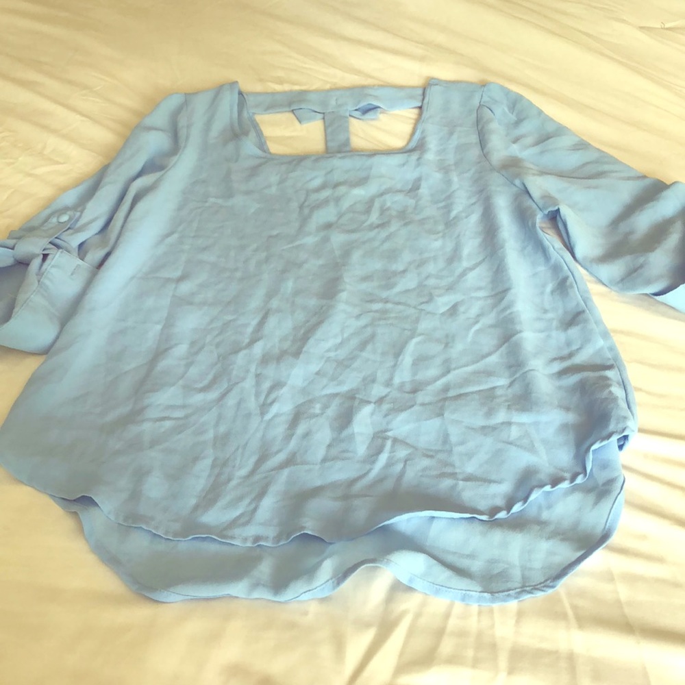 Blue bow top